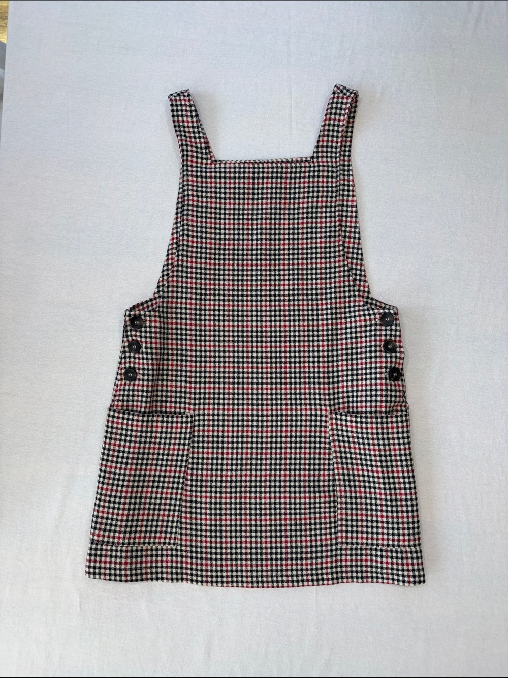 Urban Outfitters Black, White & Red Houndstooth Pinafore